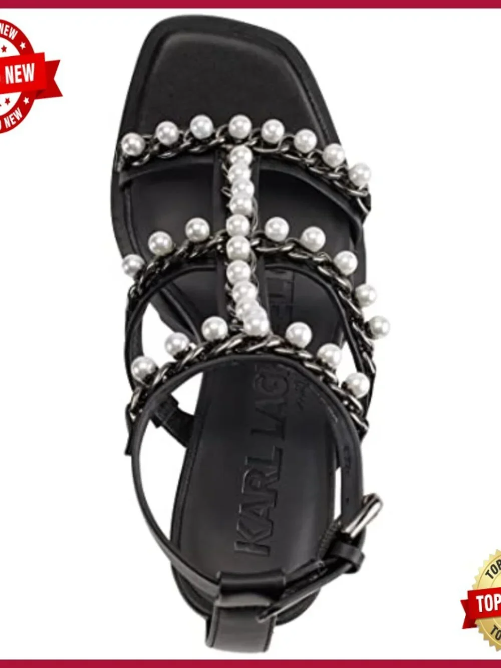 T-strap Studded Heel Sandal with Wedge Heel